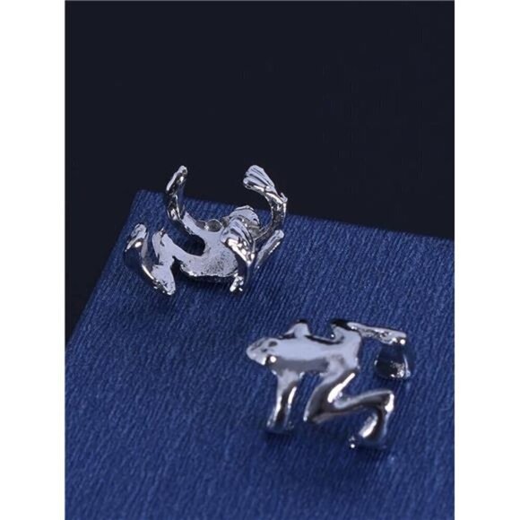 Frog Earrings Cuff Silver Cute Animal Jewelry for Women Accessory Gift - Picture 6 of 7